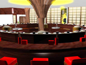 interior sushi bar shuriken resto