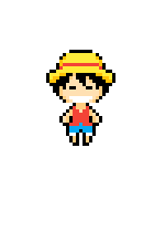 One Piece Luffy pixel art