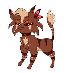 Auction - brown feather cat - OPEN