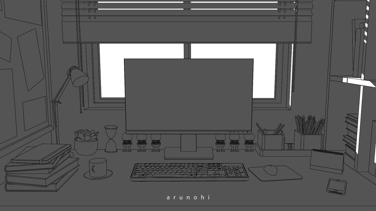 Anime room computer by arunohi on DeviantArt