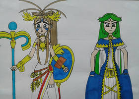 Costume Swap - Belldandy and Palutena