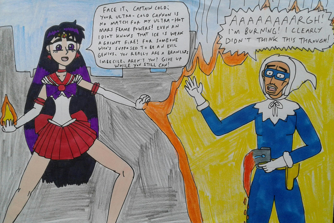 Sailor Mars vs. Captain Cold by BelldandyLover91 on DeviantArt