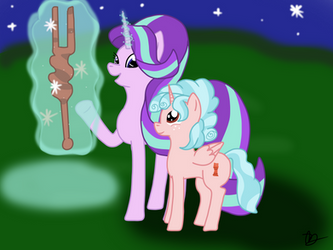 Princess Starlight Glimmer and Princess Cozy Glow