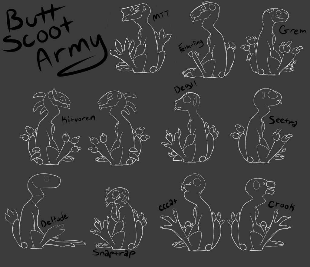 Butt Scoot YCH - Bunch Of Species Options