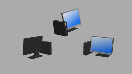 Low Poly Computer VARIOUS ANGLES