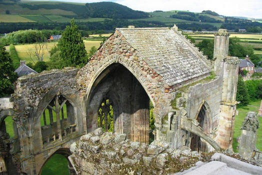 Scotland, Melrose Abbey above