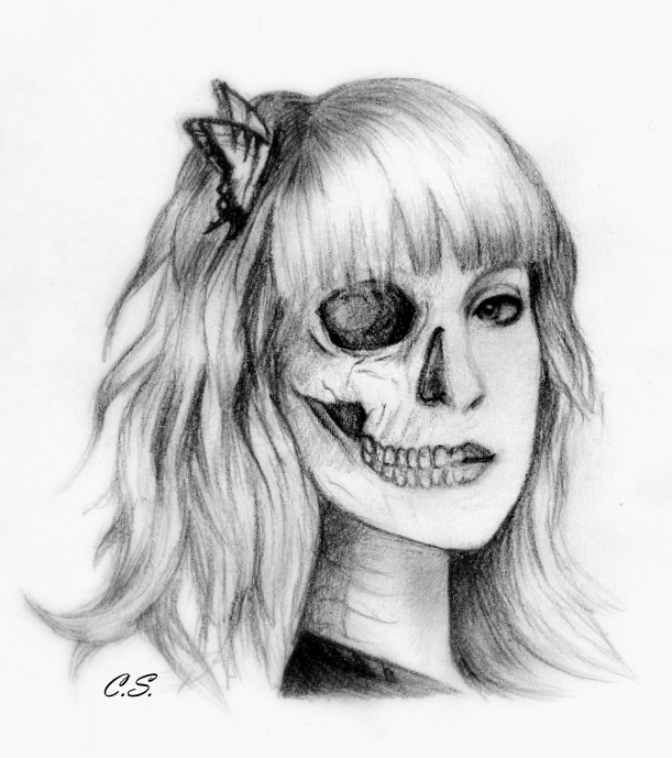 Hayley Williams (half skull half face)