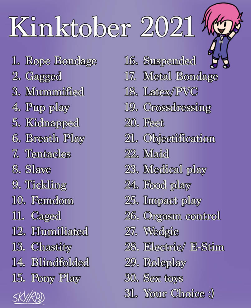 Kinktober 2021 List by RopeBunnyDani on DeviantArt
