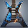 X Blue   Electric 7 String Metal Guitar 2