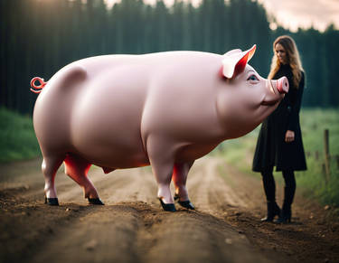 Helga The Inflatable Pig