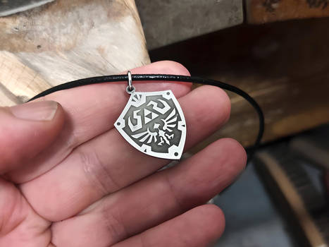 Sterling Silver Hylian Shield Pendant with Custom