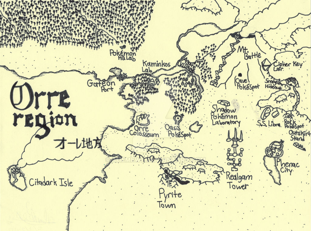 Pokemon Orre Region Medieval Styled Map by TheMewx on DeviantArt