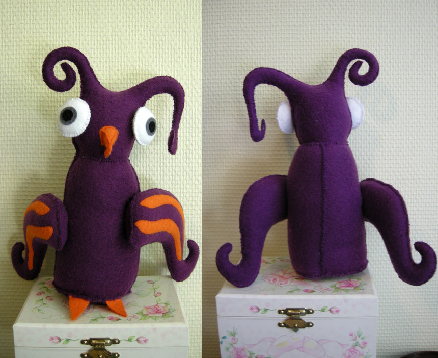 Purple and Orange Bird Plushie