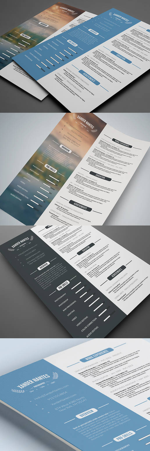 Clean Resume Photoshop PSD Template - Download