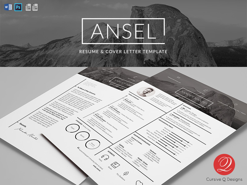Ansel Resume And Cover Letter Template Psd Docx By Cursiveq Designs On Deviantart