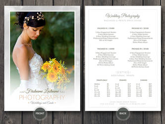 Wedding Photographer Price Guide Card PSD Template