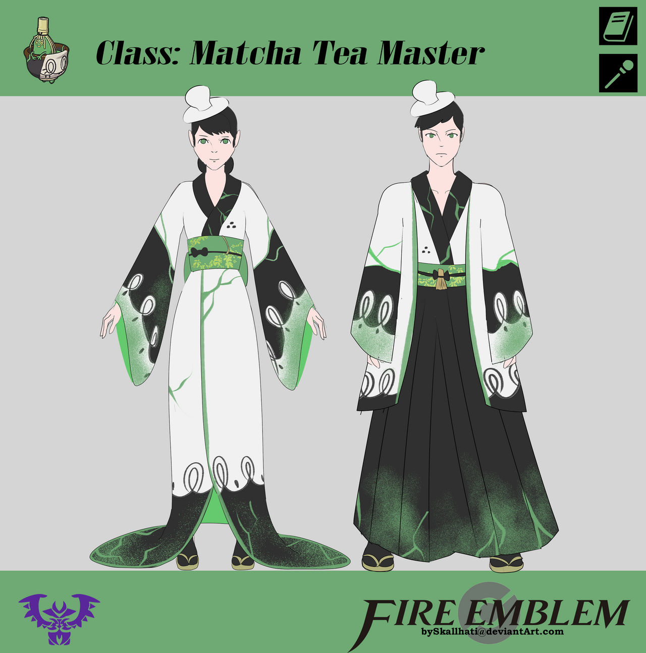 Matcha Master Class Concept Sheet: Matcha Tea Master by Skallhati on DeviantArt