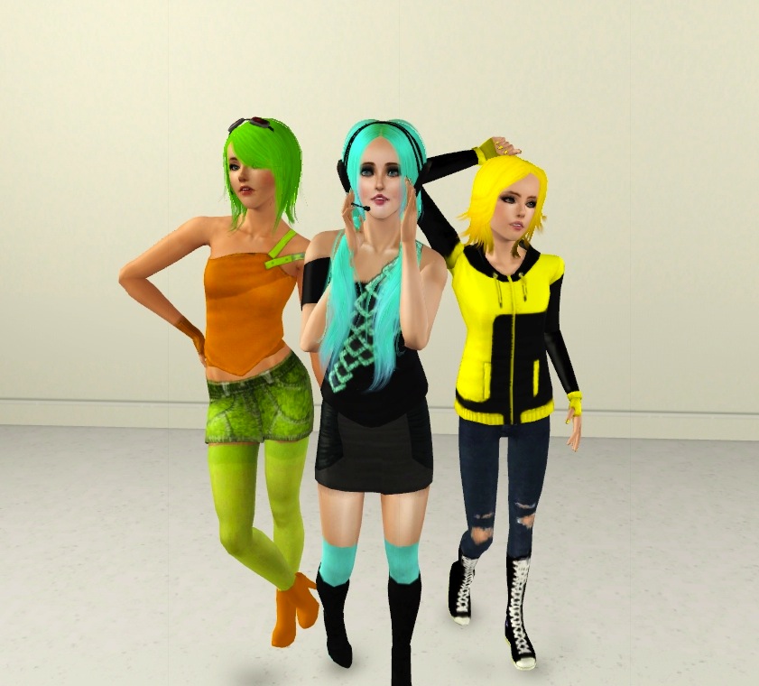 Miku, Gumi and Rin Sims 3 Style