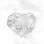 Heart with Skulls Stencil