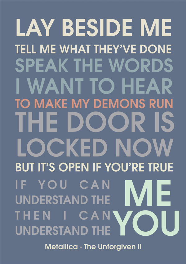 Lyrics Metallica The Unforgiven Ii By Tiyda On Deviantart