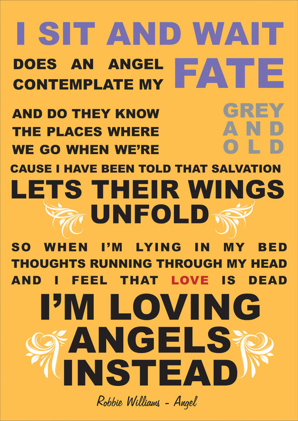 Lyrics Robbie Williams Angels By Tiyda On Deviantart