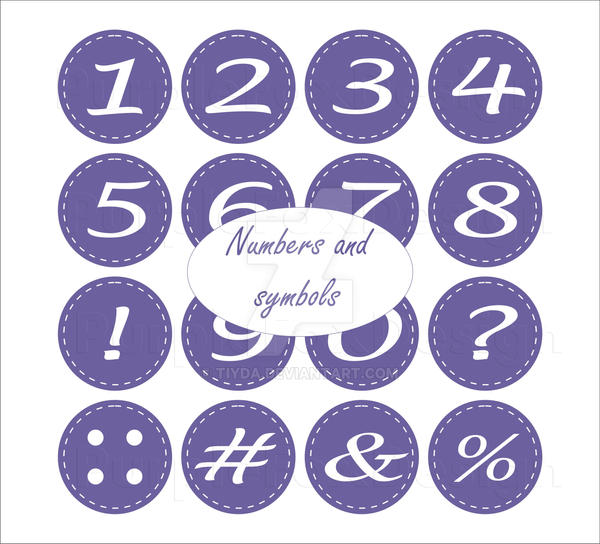 Stritched Out Numbers Stitched numbers and symbols by Tiyda on DeviantArt