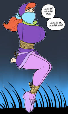 Daphne tied up and gagge whit headscarf (hair out)