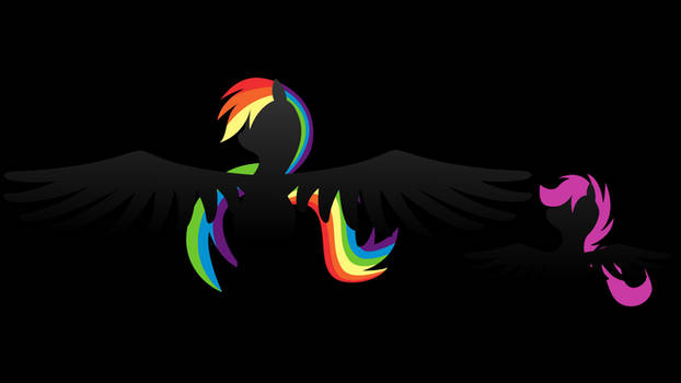 Rainbow Dash Wallpaper with Scootaloo