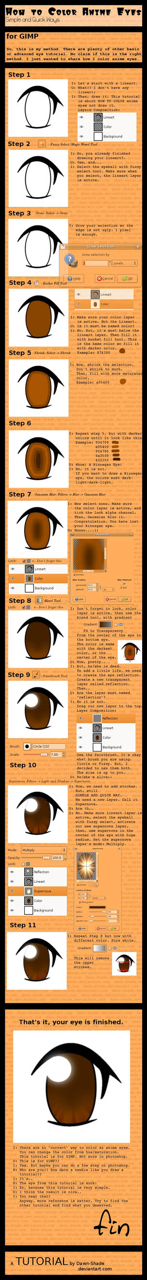 Simple Coloring Anime Eyes using GIMP
