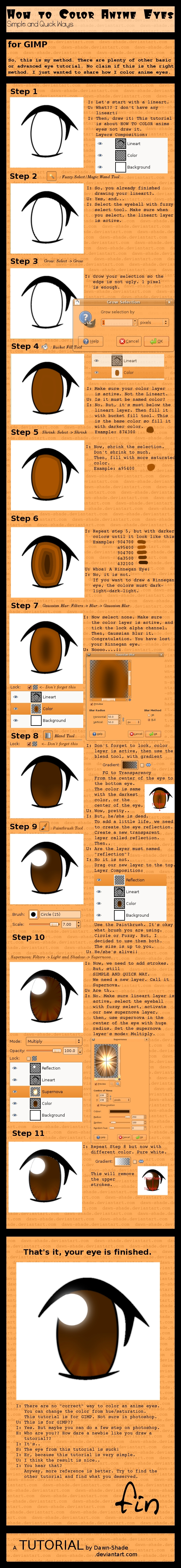 Simple Coloring Anime Eyes using GIMP