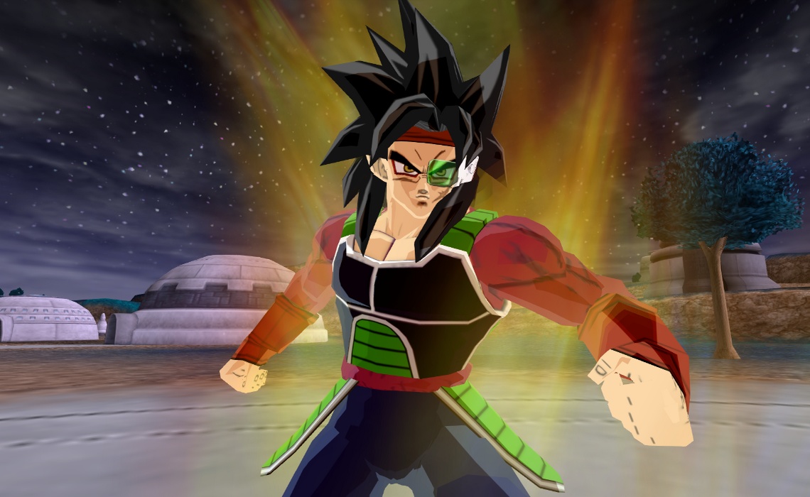 Gotenks SSJ4 with enrolled tail in the game Dragon Ball Z Budokai Tenkaichi  3 (Mod).