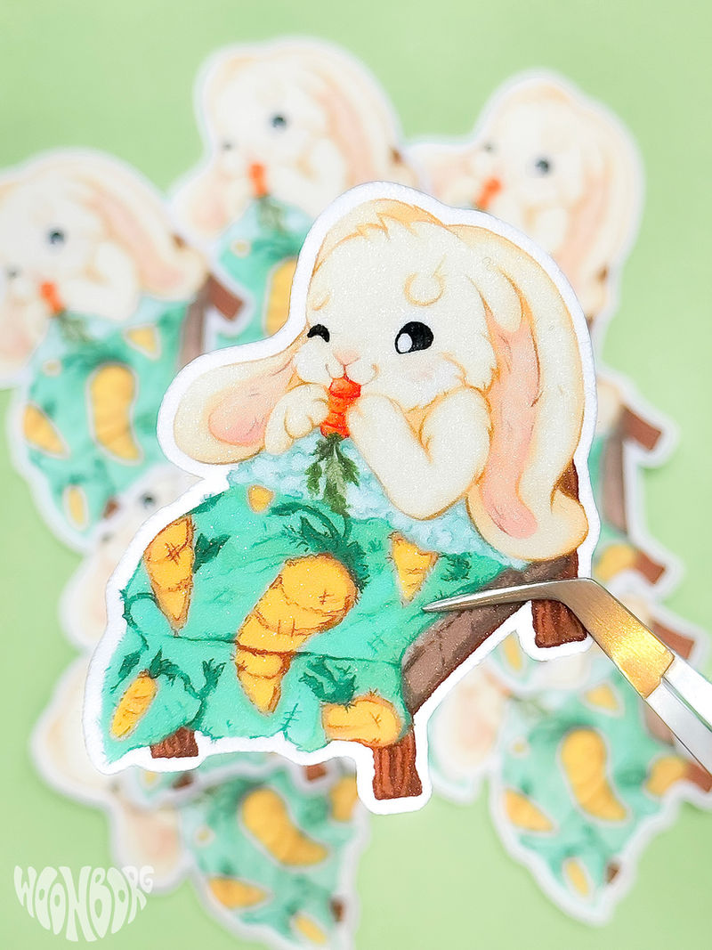 Atlas The Bunny Glitter Sticker