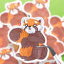 Red Panda Glitter Sticker