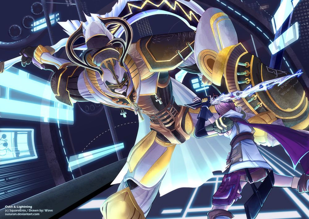 Lightning V.S. Odin by suzuran