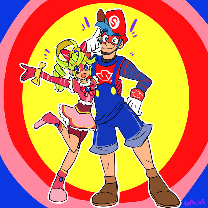 mario springman and peach ribbongirl by EZstrongs on DeviantArt