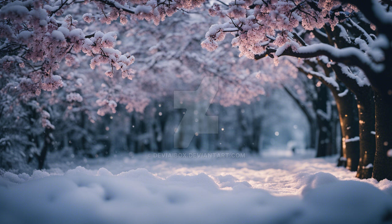 It's snowing here in spring by DEVIAIBOX on DeviantArt