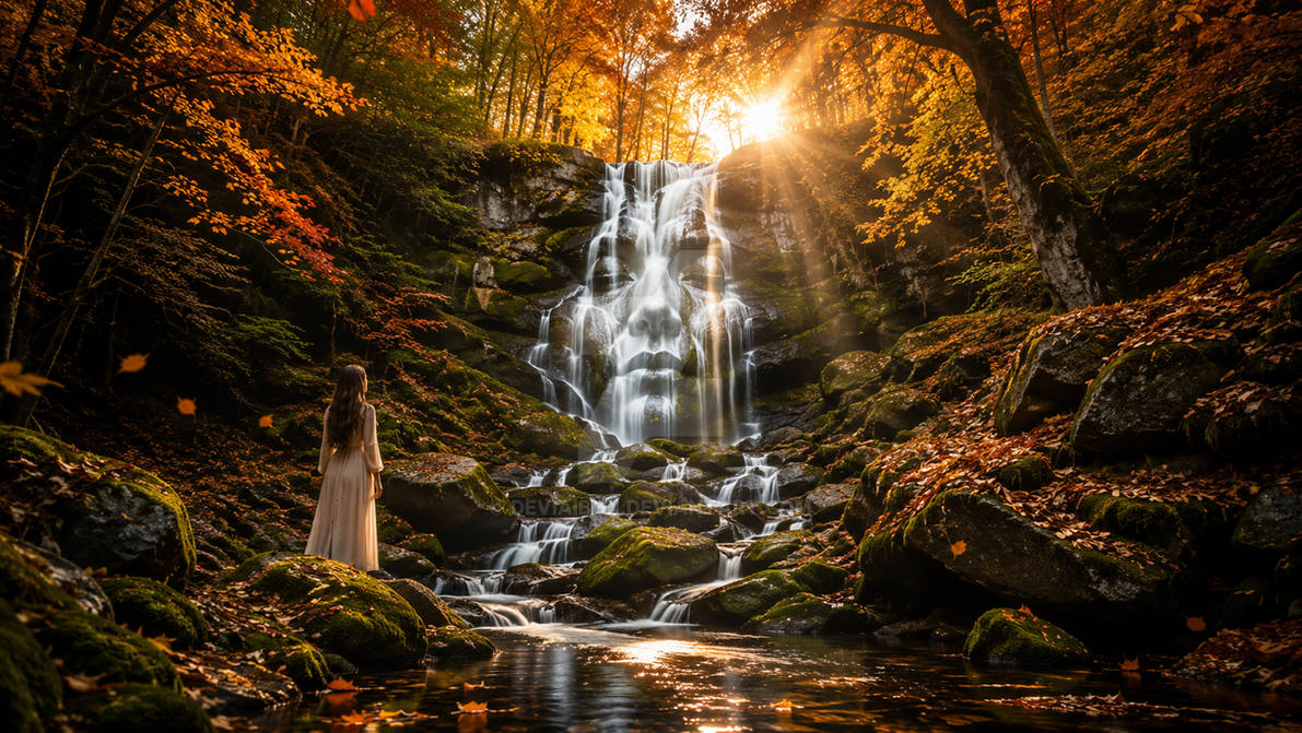 The giant face dwelling in the waterfall