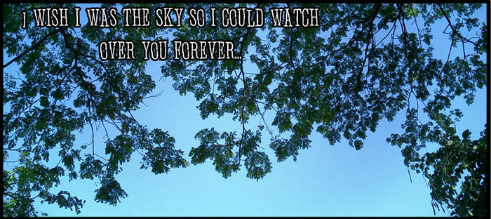 I wish I was the sky...