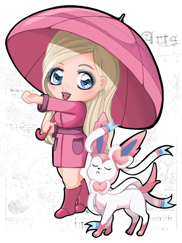 Pokemon Trainer Maomi with Sylveon