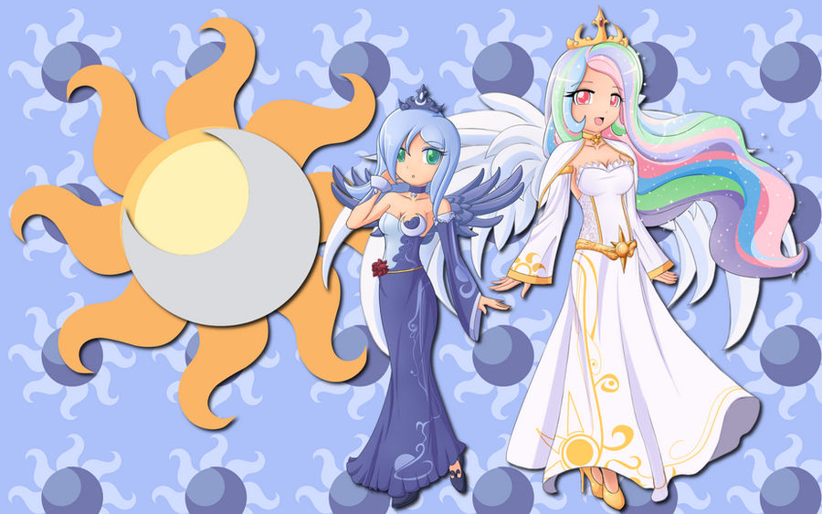 Human Luna and Celestia WP