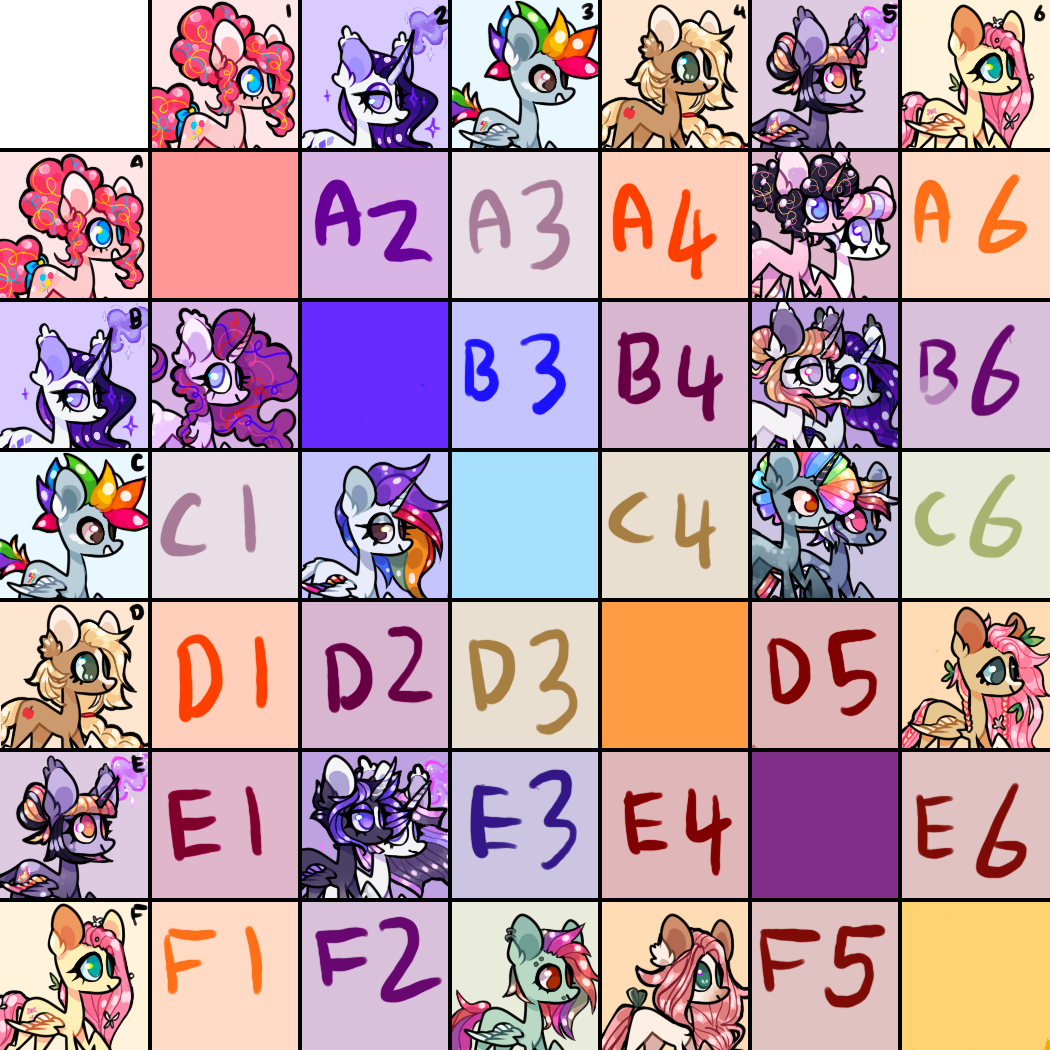 Breeding Grid Mlp breeding grid 21/30 Open by EarsTheMagpie on DeviantArt