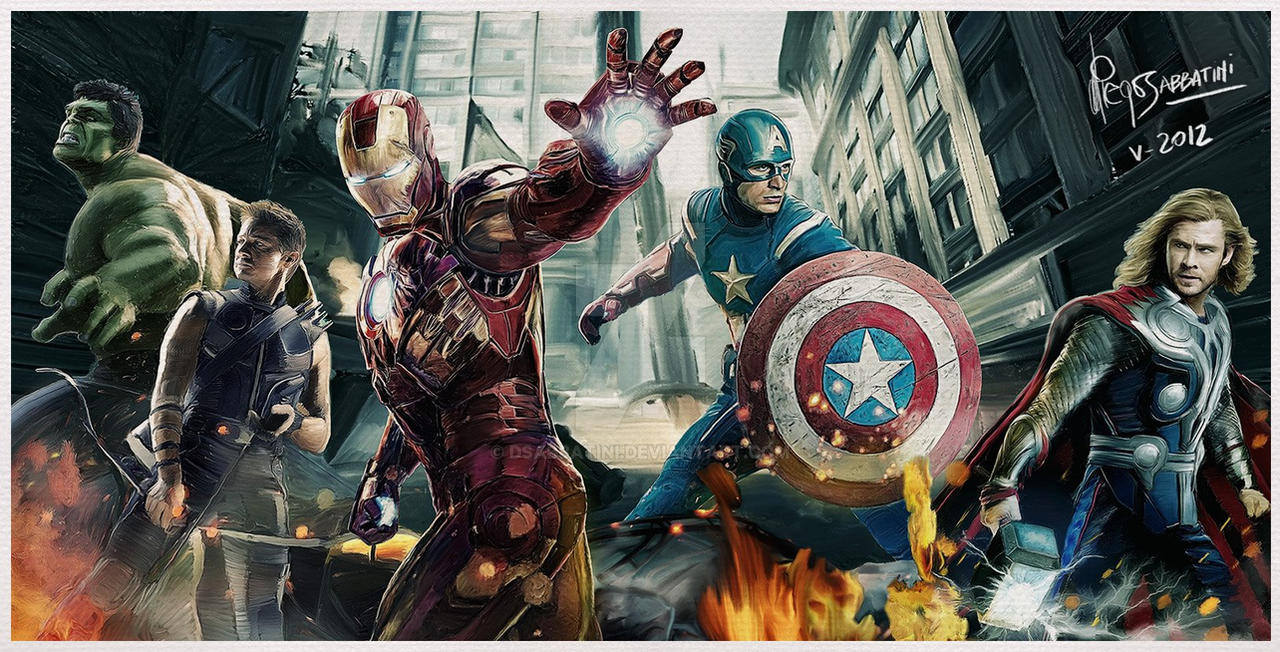 The Avengers Digital Ilustration Panoramic View