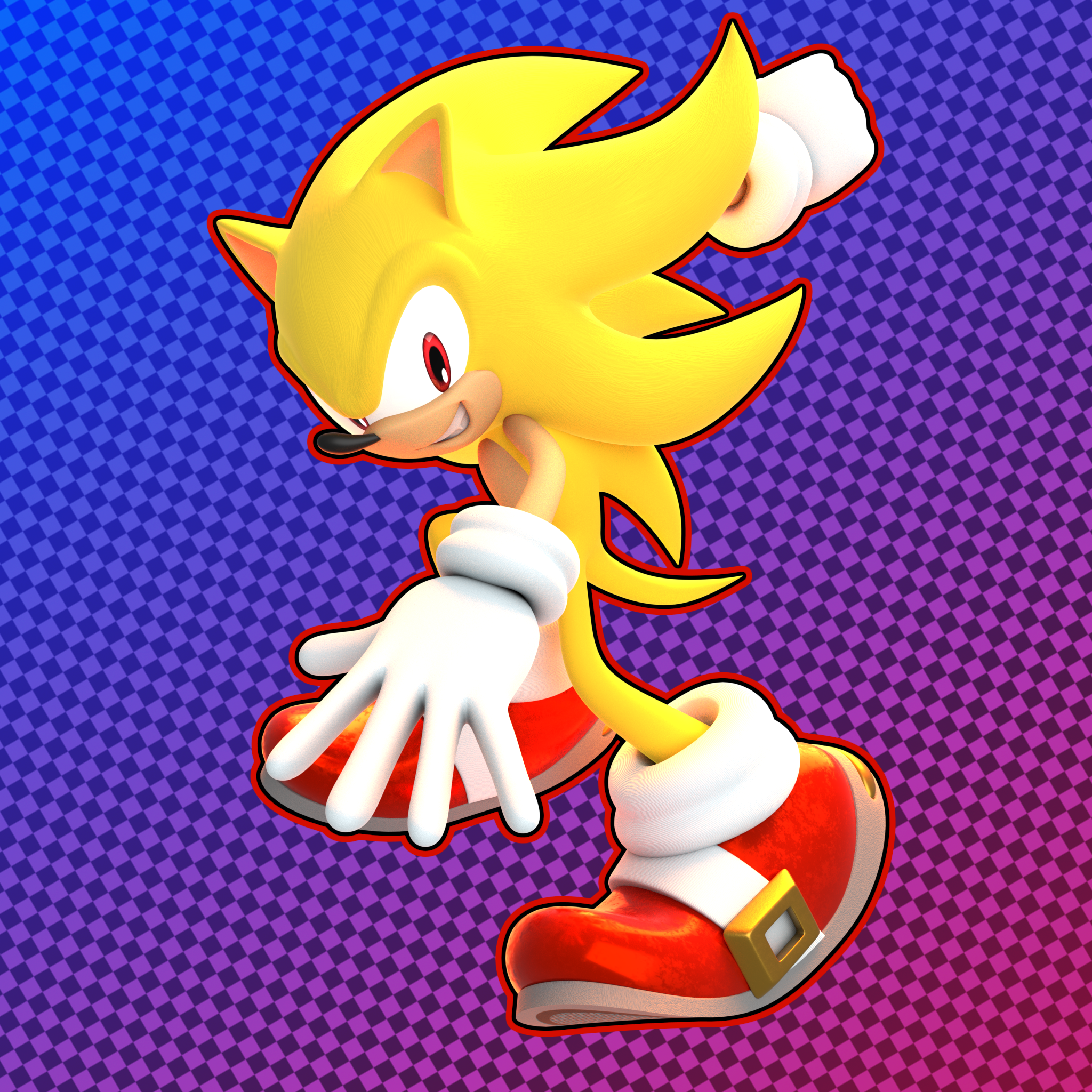 Sonic the Hedgehog render, Super Sonic 1 by Justin113D on DeviantArt