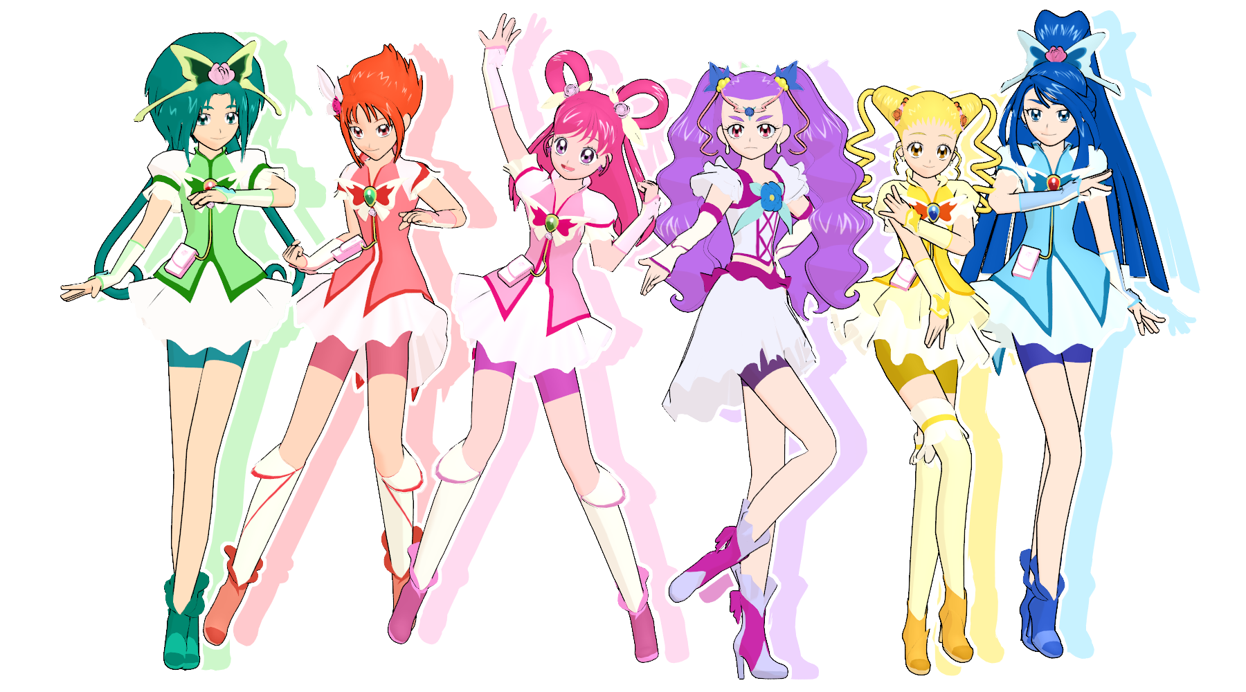 Yes! PreCure 5 GoGo [New Stage 3 Render] by FFPreCureSpain on DeviantArt