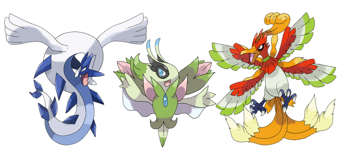 Mega Lugia Mega Ho-oh and Mega Celebi