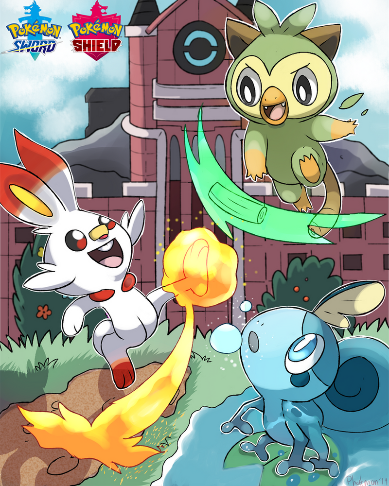 Pokémon Sword and Shield starters Sobble, Scorbunny and Grookey