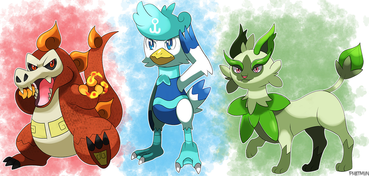 Pokemon X and Y starters evolutions by RZGmon200 on DeviantArt