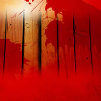 blood splatter fence - red