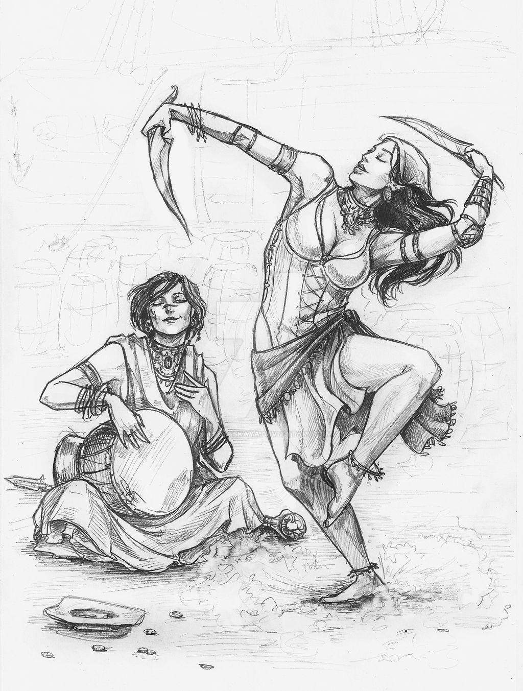 Isabela and Hawke (sketch!)