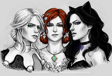 Ciri, Triss and Yennefer